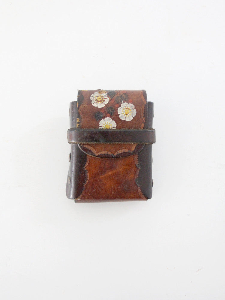 Vintage leather cheap pouch