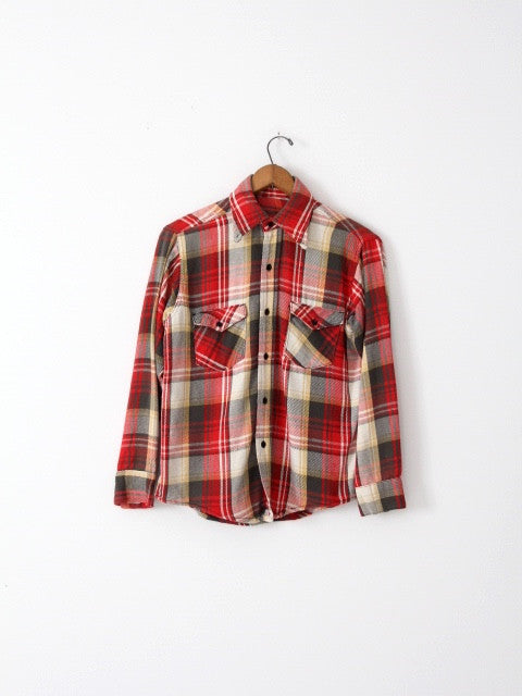 vintage 70s plaid flannel shirt