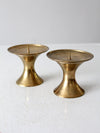 vintage brass candle pillar pair