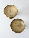 vintage brass candle pillar pair