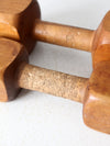 vintage wooden hand weights