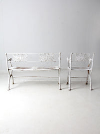 antique cast iron garden bench and chair