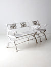 antique cast iron garden bench and chair