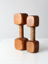 vintage wooden hand weights