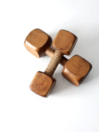 vintage wooden hand weights