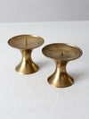 vintage brass candle pillar pair