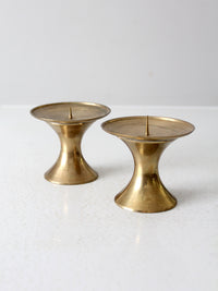 vintage brass candle pillar pair