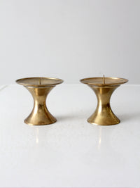 vintage brass candle pillar pair