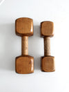 vintage wooden hand weights