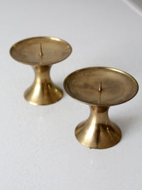 vintage brass candle pillar pair