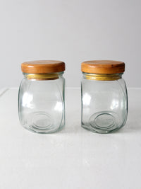 vintage glass candy jar pair