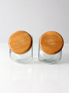 vintage glass candy jar pair