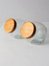 vintage glass candy jar pair