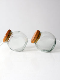 vintage glass candy jar pair