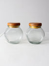 vintage glass candy jar pair