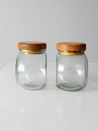 vintage glass candy jar pair