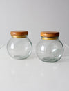 vintage glass candy jar pair