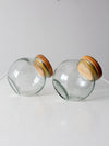 vintage glass candy jar pair