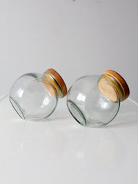 vintage glass candy jar pair