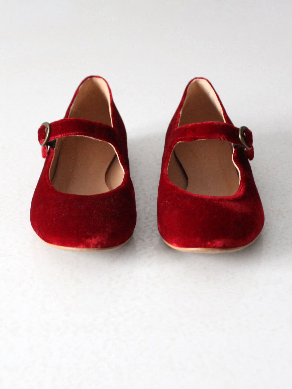 vintage red velvet Mary Janes by Sundance