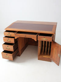 antique Victorian kneehole writing desk