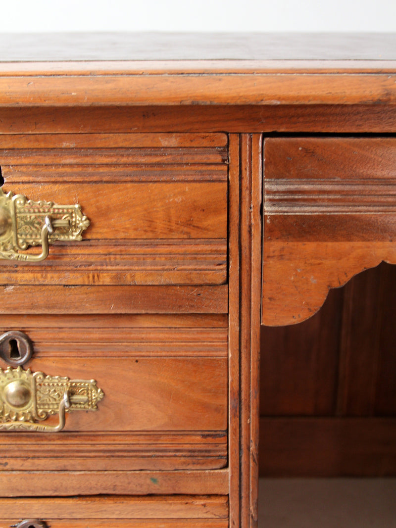 antique Victorian kneehole writing desk