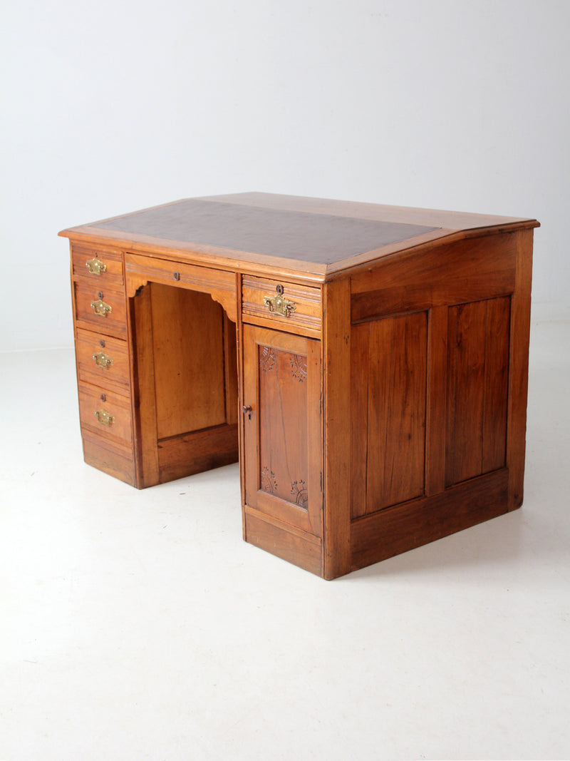 antique Victorian kneehole writing desk