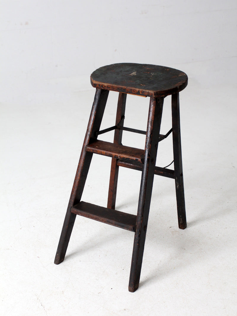 vintage wooden step ladder