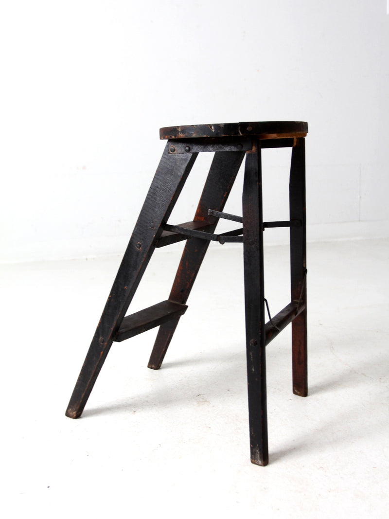 vintage wooden step ladder