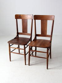 antique splat back dining chairs pair