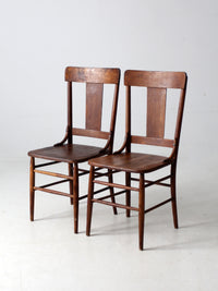 antique splat back dining chairs pair