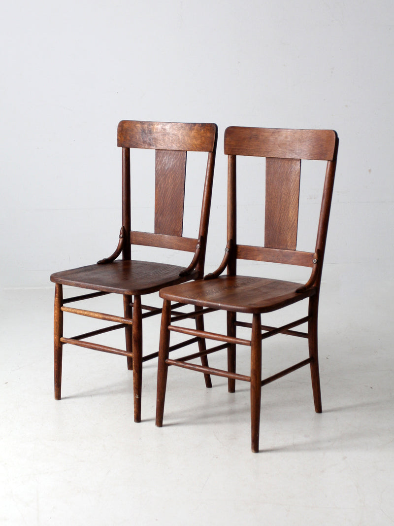 antique splat back dining chairs pair