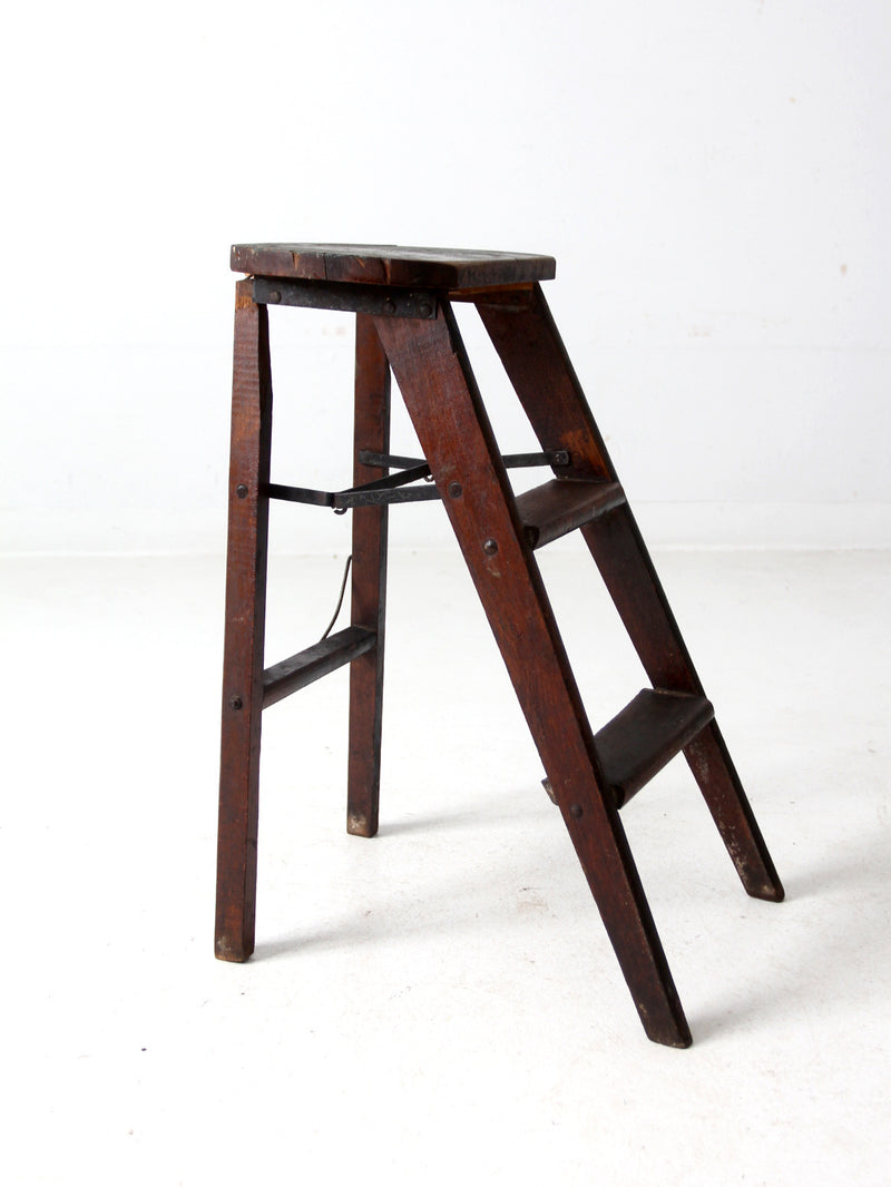 vintage wooden step ladder