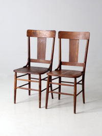 antique splat back dining chairs pair