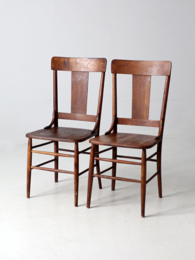 antique splat back dining chairs pair