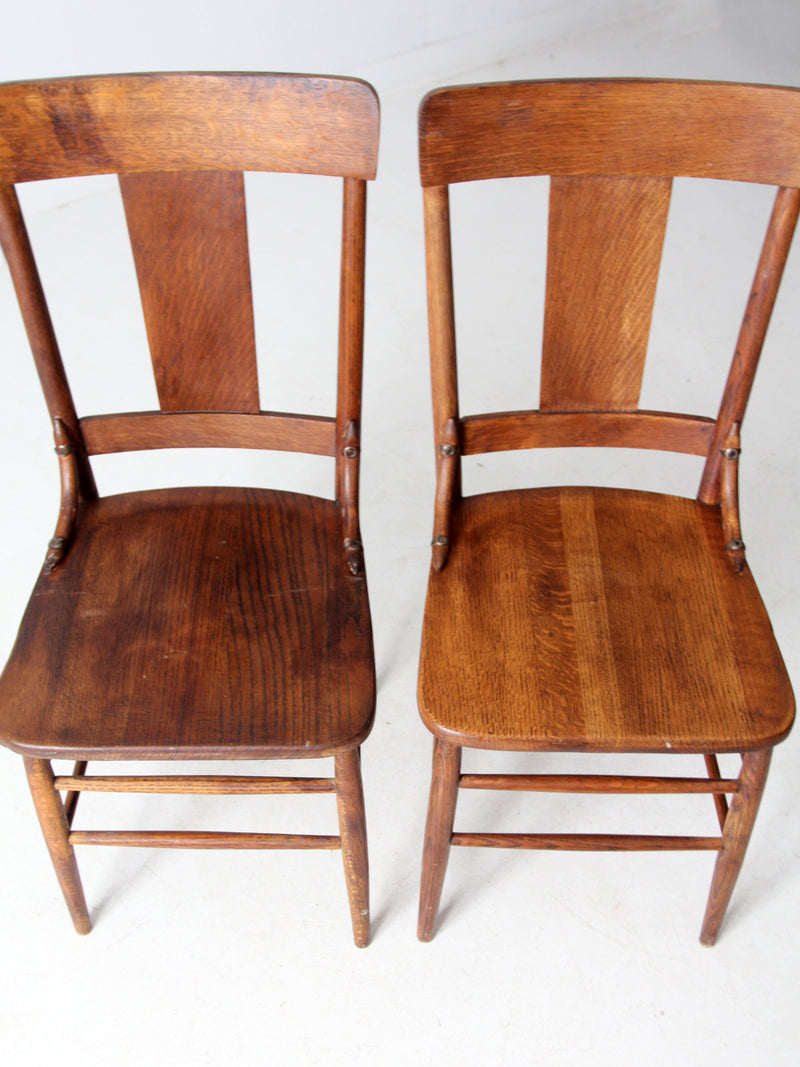 antique splat back dining chairs pair