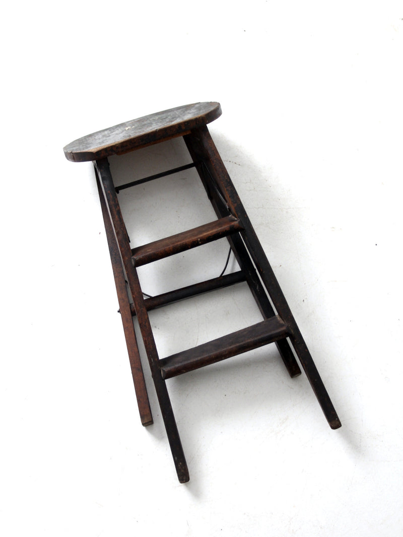 vintage wooden step ladder