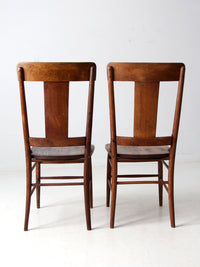 antique splat back dining chairs pair