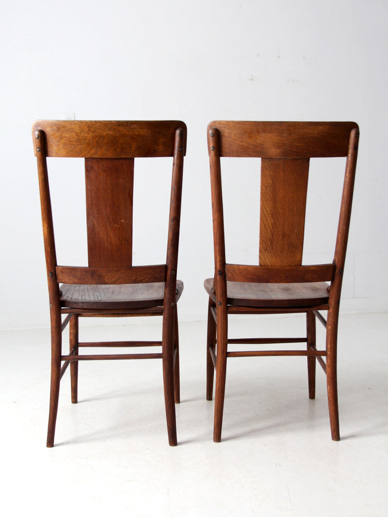 antique splat back dining chairs pair