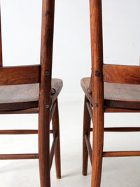 antique splat back dining chairs pair