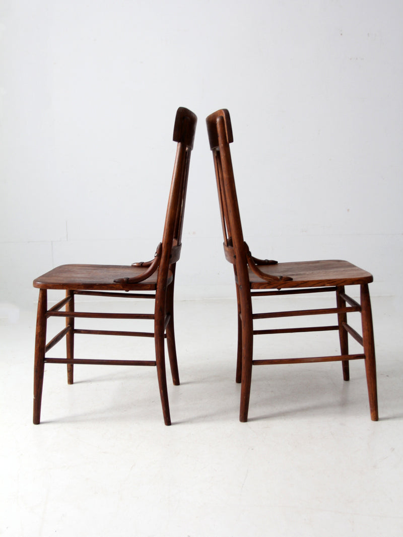 antique splat back dining chairs pair