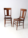 antique splat back dining chairs pair