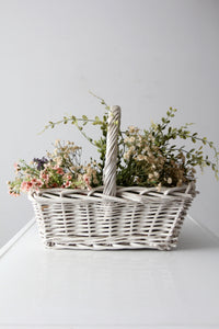 vintage white wicker basket