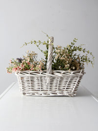 vintage white wicker basket