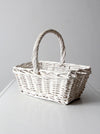 vintage white wicker basket