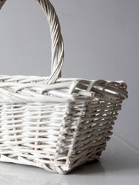 vintage white wicker basket