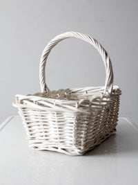 vintage white wicker basket