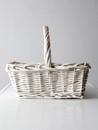 vintage white wicker basket