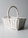 vintage white wicker basket