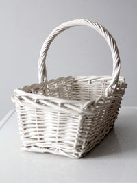 vintage white wicker basket